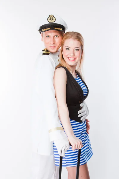 Kaptenen och kvinnan — Stockfoto