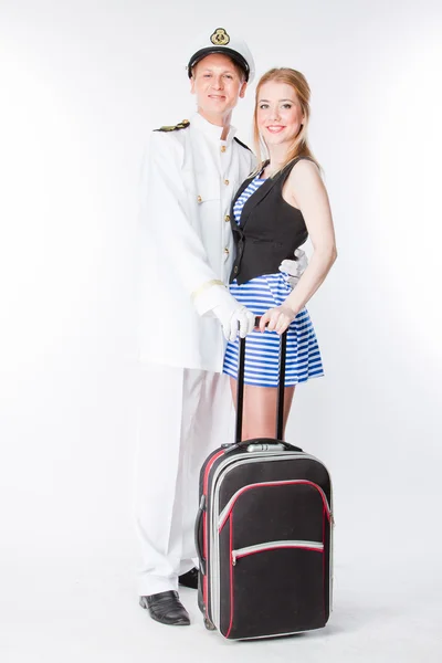 The captain and the woman — Stock Photo, Image