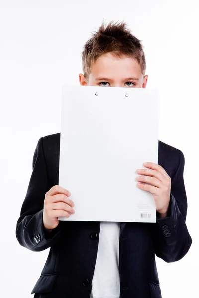 Boy with a white sheet — Stock Photo, Image