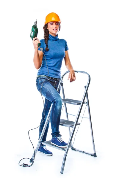 Woman builder — Stock Photo, Image