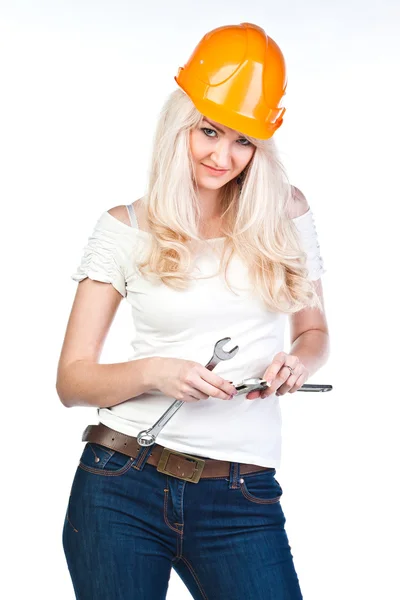 Woman builder — Stock Photo, Image