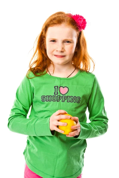 Κορίτσι με λεμόνι — Φωτογραφία Αρχείου