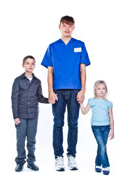 Dr. en kinderen — Stockfoto