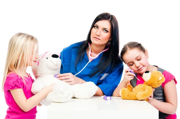 Dr. and children — Stock Photo, Image