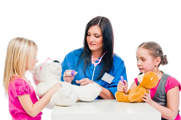 Dr. and children — Stock Photo, Image