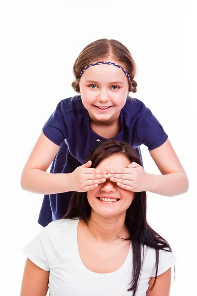 Tochter überrascht Mutter — Stockfoto