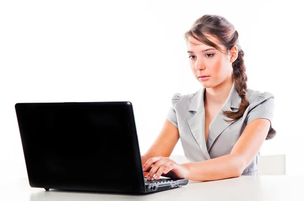 Chica con un ordenador portátil —  Fotos de Stock