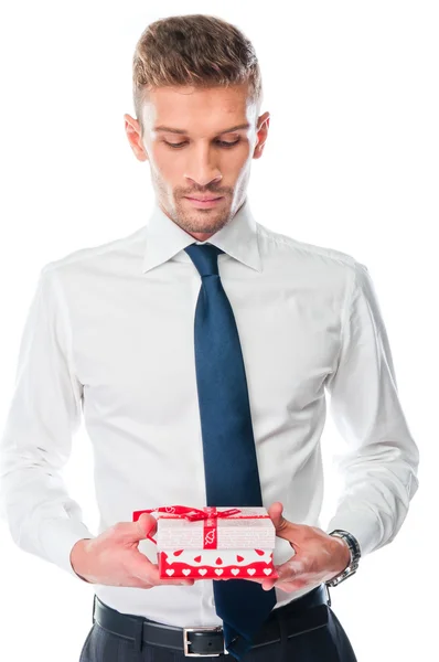 Man with a gift — Stock Photo, Image