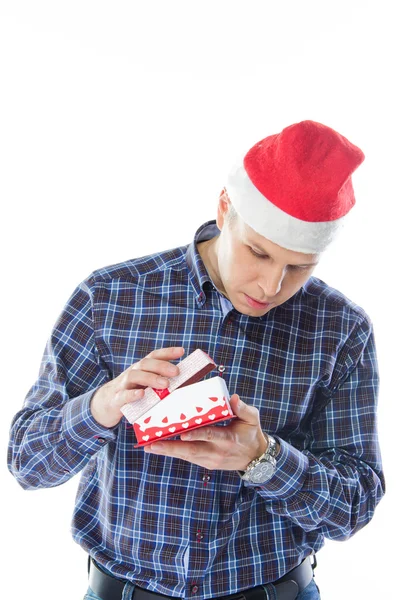 Muž s dárkem — Stockfoto