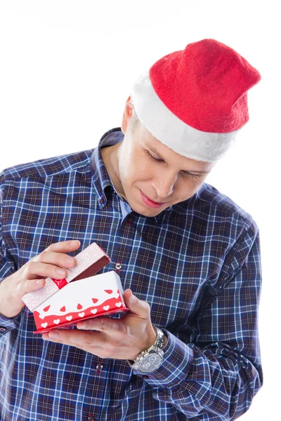 Man met een geschenk — Stockfoto