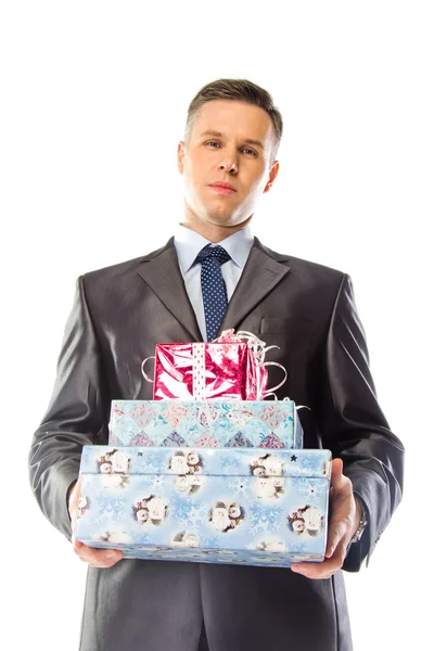 Man with a gift — Stock Photo, Image