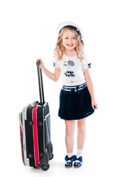 Menina com uma mala — Fotografia de Stock