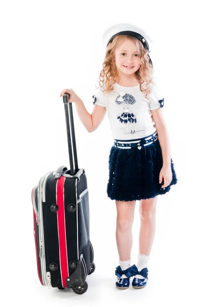 Fille avec une valise — Photo