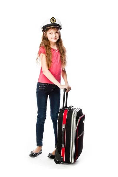 एक सूटकेस के साथ लड़की — स्टॉक फ़ोटो, इमेज