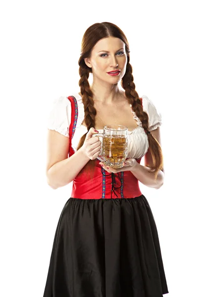 Mulher em vestido tradicional da Baviera — Fotografia de Stock