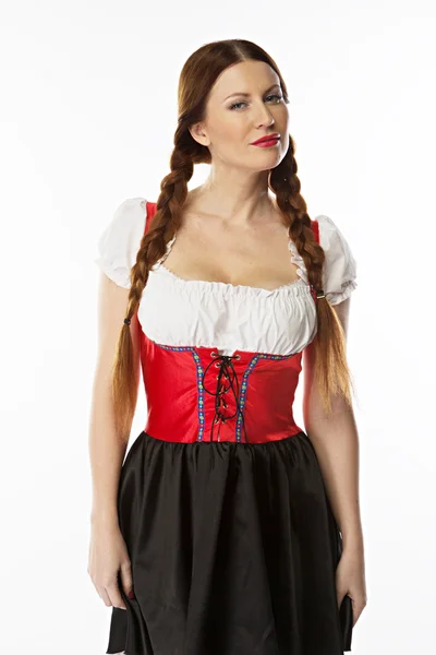 Kobieta w tradycyjnej sukience bawarskiej — Zdjęcie stockowe
