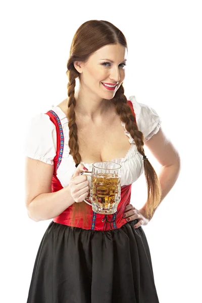 Mulher em vestido tradicional da Baviera — Fotografia de Stock