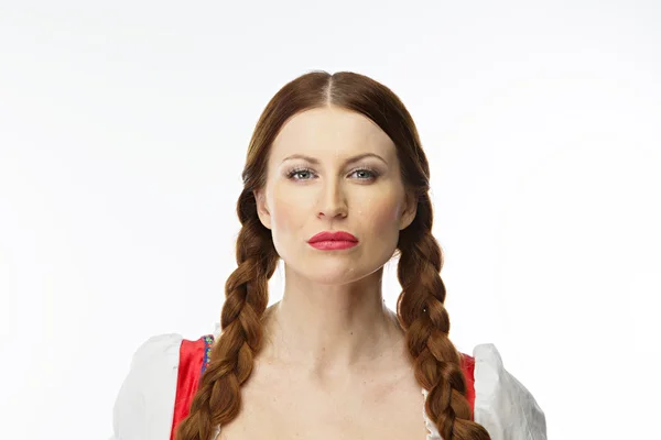 Mujer en vestido bavariano tradicional — Foto de Stock