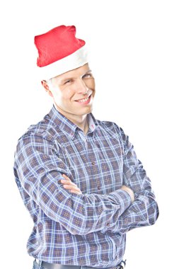 Noel Baba'nın şapkalı bir adam