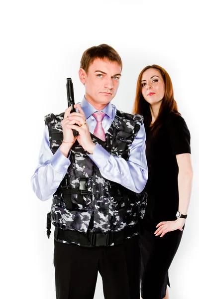 Police officer and a woman — Stock Photo, Image