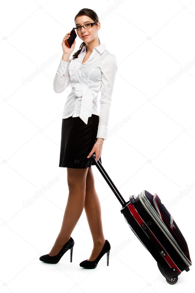 Woman with a suitcase