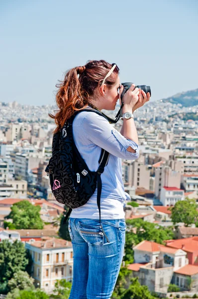 Vrouw toeristische — Stockfoto