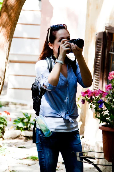 Kvinna turist — Stockfoto