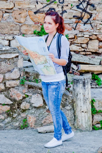 Kadın turist — Stok fotoğraf