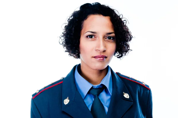 Mulher de uniforme policial — Fotografia de Stock