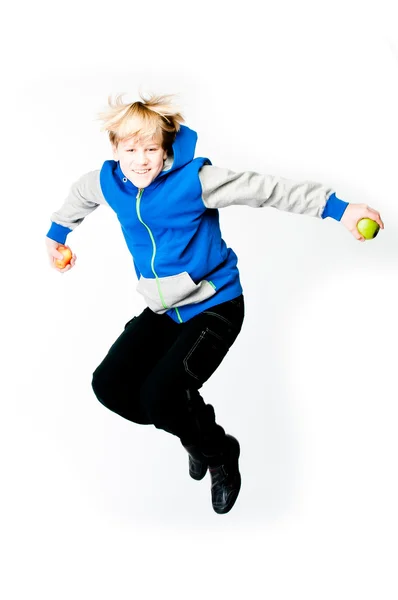 Boy with apples — Stock Photo, Image