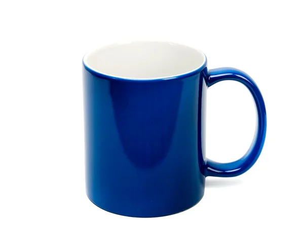 Blå tom kopp isolerade — Stockfoto