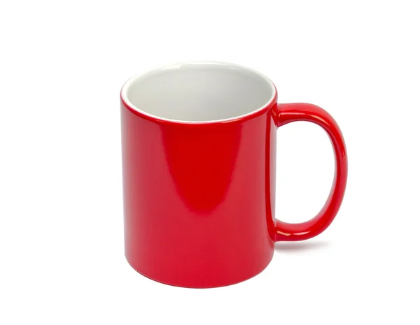 Rote Tasse auf weißem Hintergrund — Stockfoto