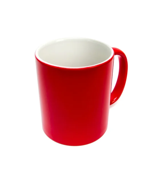 Taza roja sobre fondo blanco —  Fotos de Stock