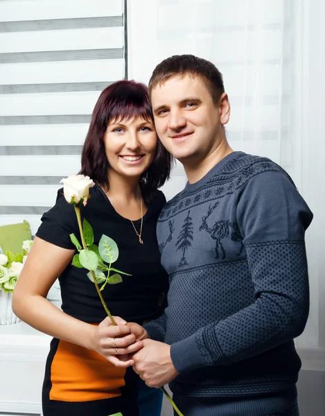 Portrait of a young attractive couple in love — Stock Photo, Image