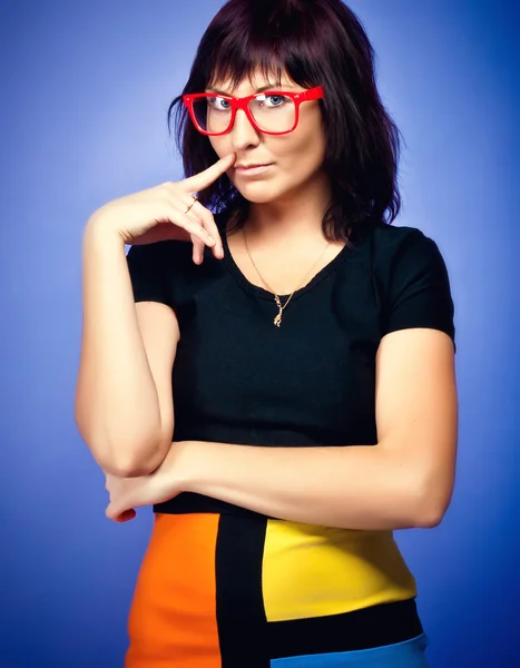 Sexy brunette with glasses — Stock Photo, Image