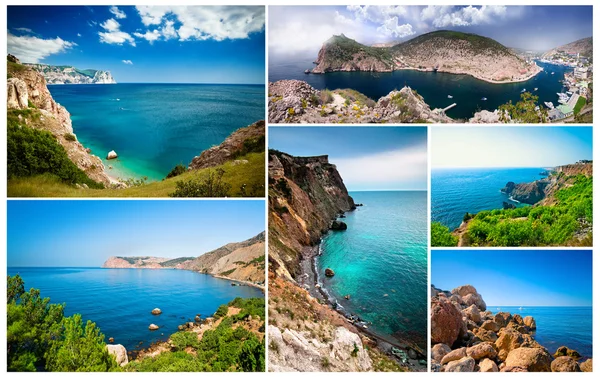 Collage. Landschaften, Meeresberge — Stockfoto