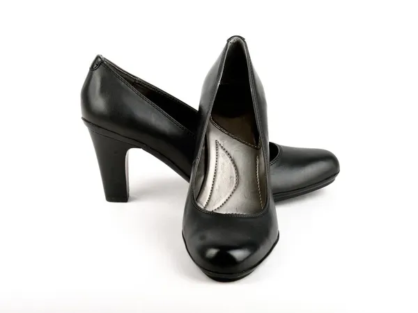 High Heel Black Leather Shoe — Stock Photo, Image