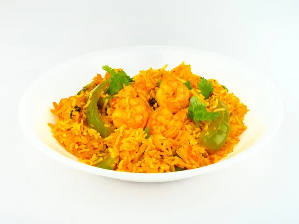 Indische scharfe Garnelen gebratener Reis. — Stockfoto
