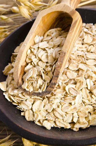 Porridge oats on bowl — Stock Photo, Image