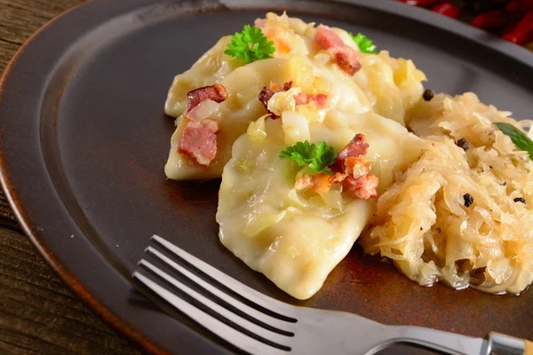 Pierogi.polish Weihnachtsgericht — Stockfoto