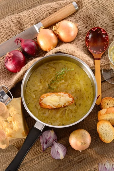 Sopa de cebolla de París — Foto de Stock