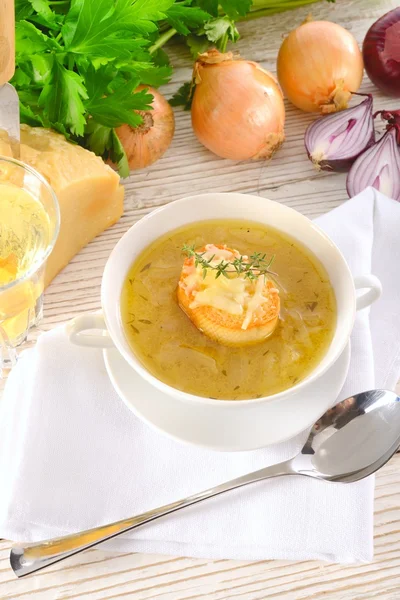 Paris onion soup — Stock Photo, Image