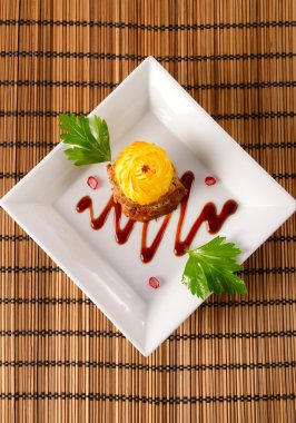 kıyma kahverengi ile patates püresi