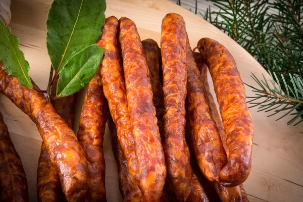 알려진 하 고 사랑 하는 얇은 작은 소시지 Frankfurterki 세계 — 스톡 사진