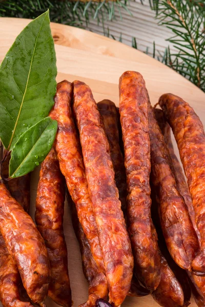 알려진 하 고 사랑 하는 얇은 작은 소시지 Frankfurterki 세계 — 스톡 사진