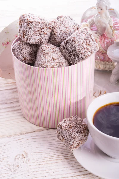 Gingerbreads with chocolate and coconut — Stock Photo, Image