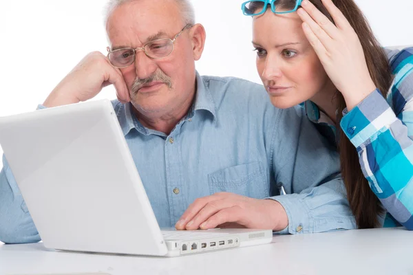 Helping with new computer — Stock Photo, Image