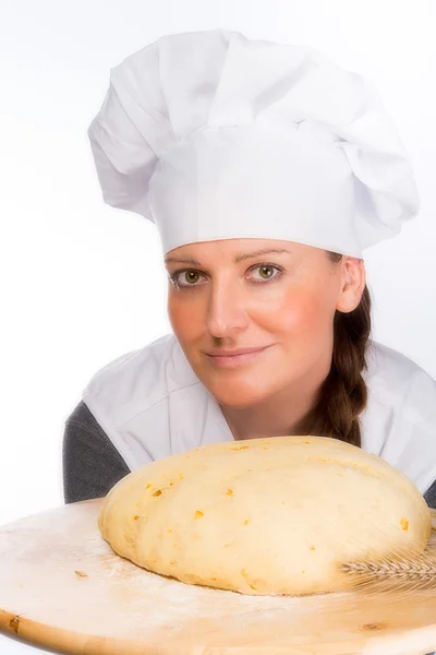 Backer with bread dough — Stock Photo, Image