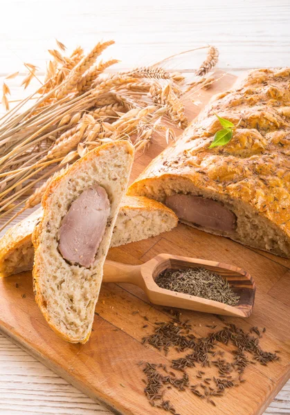 Pork fillet in the bread brown — Stock Photo, Image