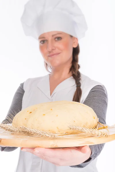 Backer with bread dough — Stock Photo, Image